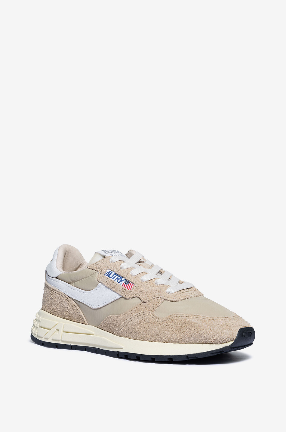 AUTRY Niedrige Materialmix-Schnürsneakers Reelwind Damen HELLBRAUN 1