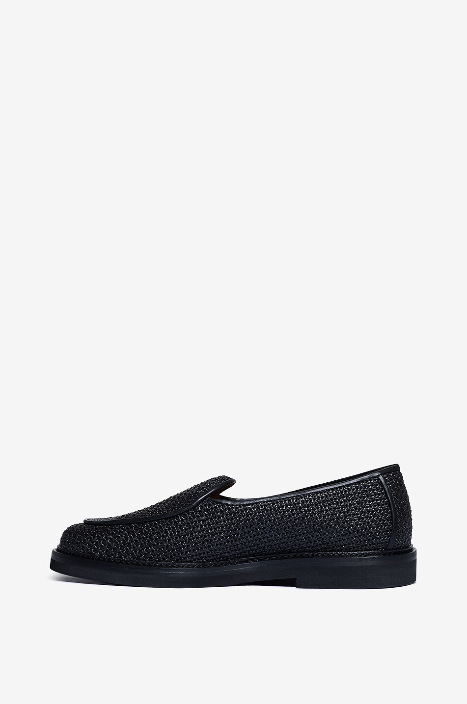 JACQUES SOLOVIERE Mocassins tressés en raphia Lex Homme NOIR 3