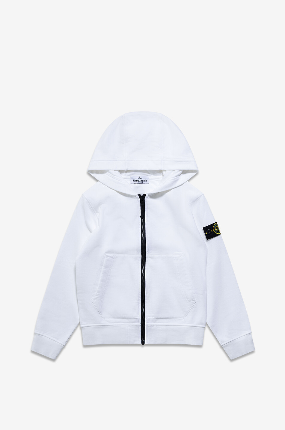STONE ISLAND JUNIOR 6100010 boys' full-zip hooded sweatshirt Boy WHITE 1