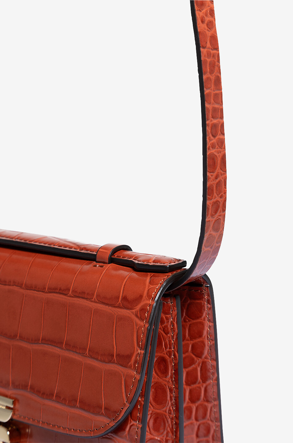 VICTORIA BECKHAM Schultertasche aus Leder in Kroko-Optik Mini Dorian Damen ROT 5