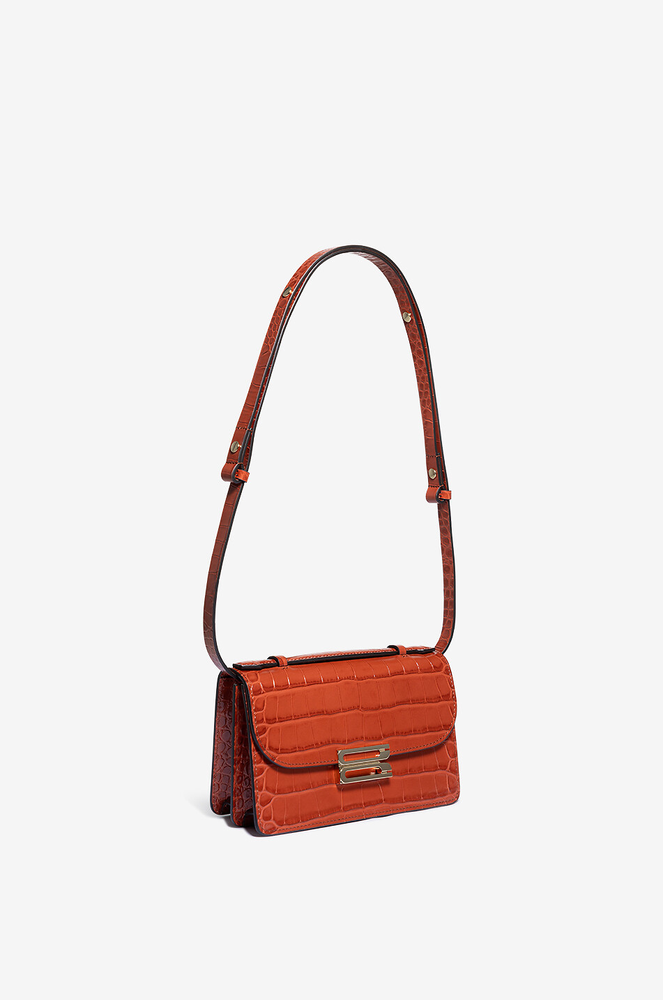 VICTORIA BECKHAM Schultertasche aus Leder in Kroko-Optik Mini Dorian Damen ROT 2
