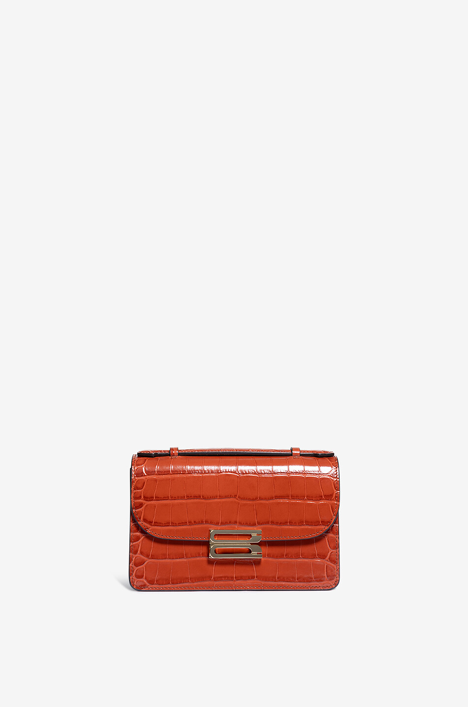 VICTORIA BECKHAM Schultertasche aus Leder in Kroko-Optik Mini Dorian Damen ROT 1