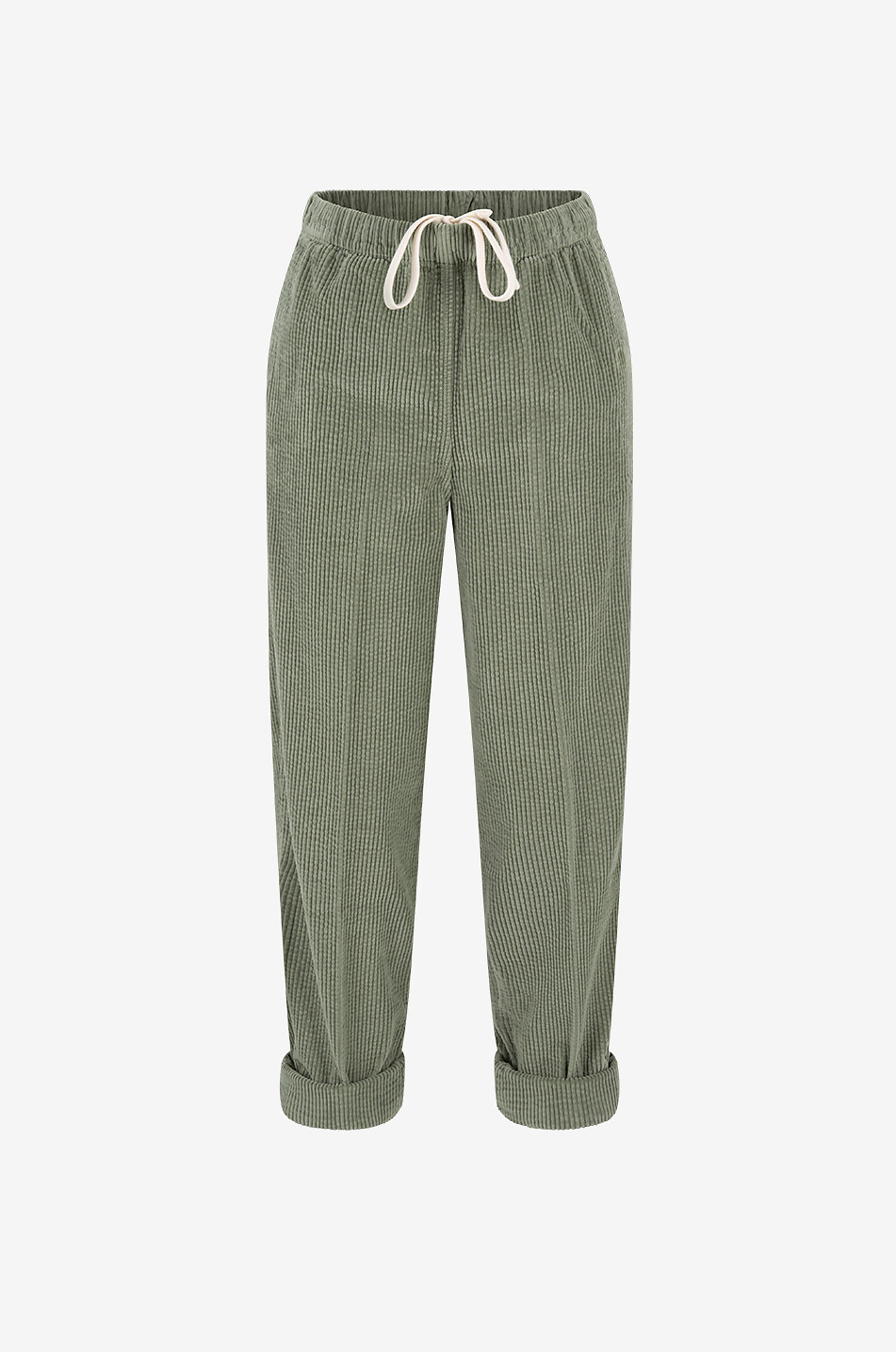 AMERICAN VINTAGE Pantalon en velours côtelé Padow Femme VERT 1