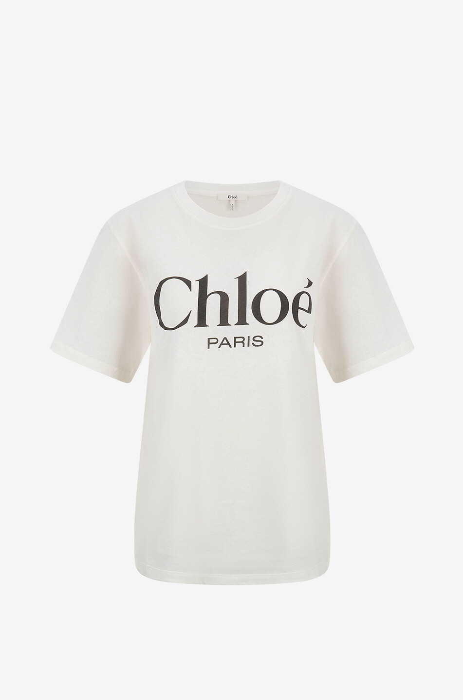 CHLOE T-shirt oversize en jersey fin imprimé Logo Femme BLANC 1