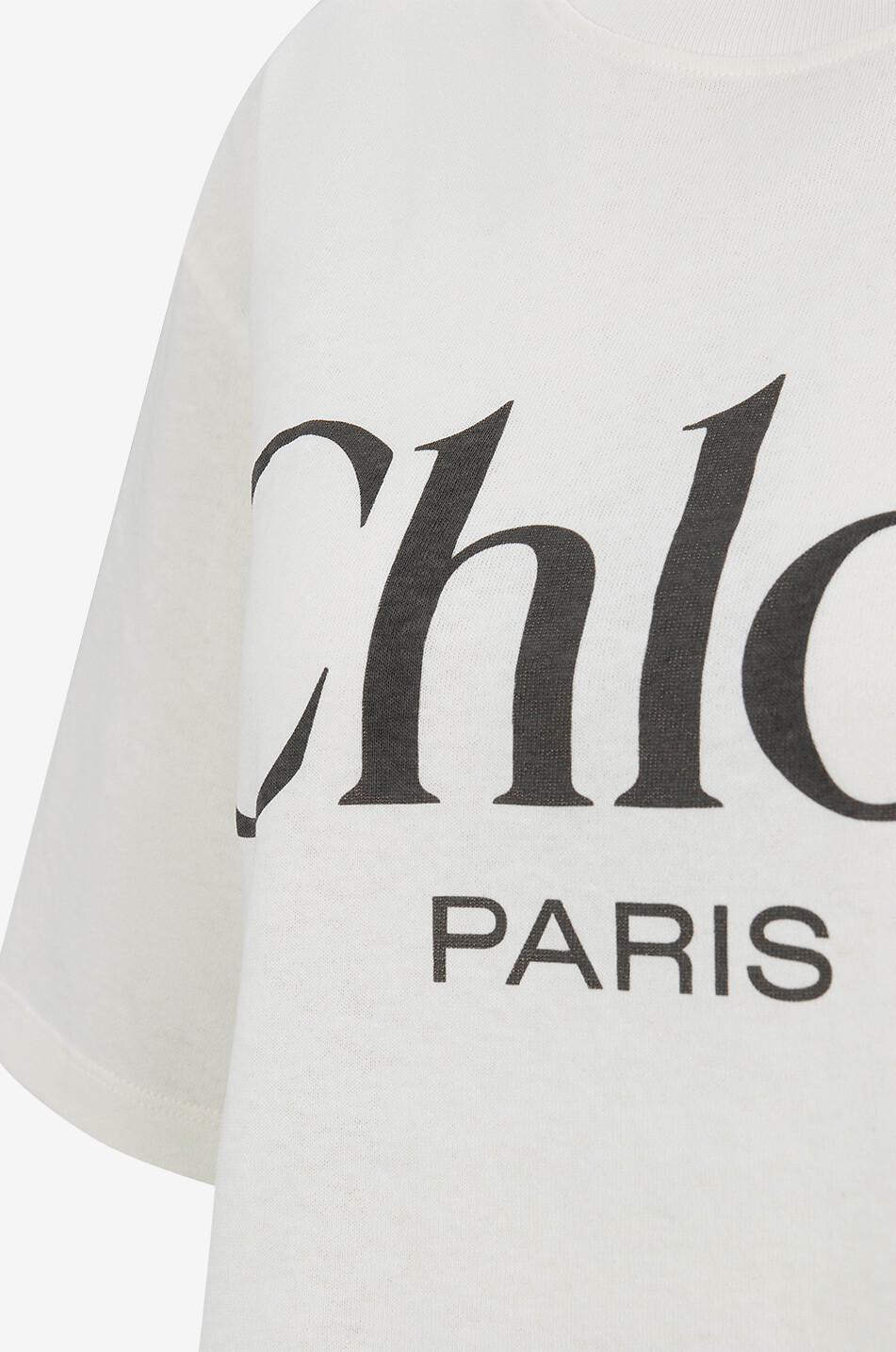CHLOE T-shirt oversize en jersey fin imprimé Logo Femme BLANC 3