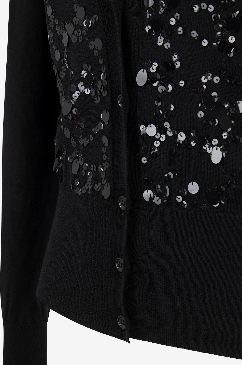 FABIANA FILIPPI Sequin-embellished cropped fine-gauge cardigan Women BLACK 7