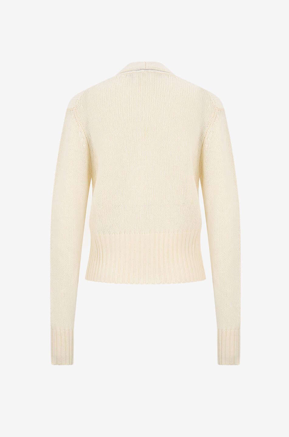 FABIANA FILIPPI Beaded V-neck loose cropped cashmere cardigan Women Light beige 2