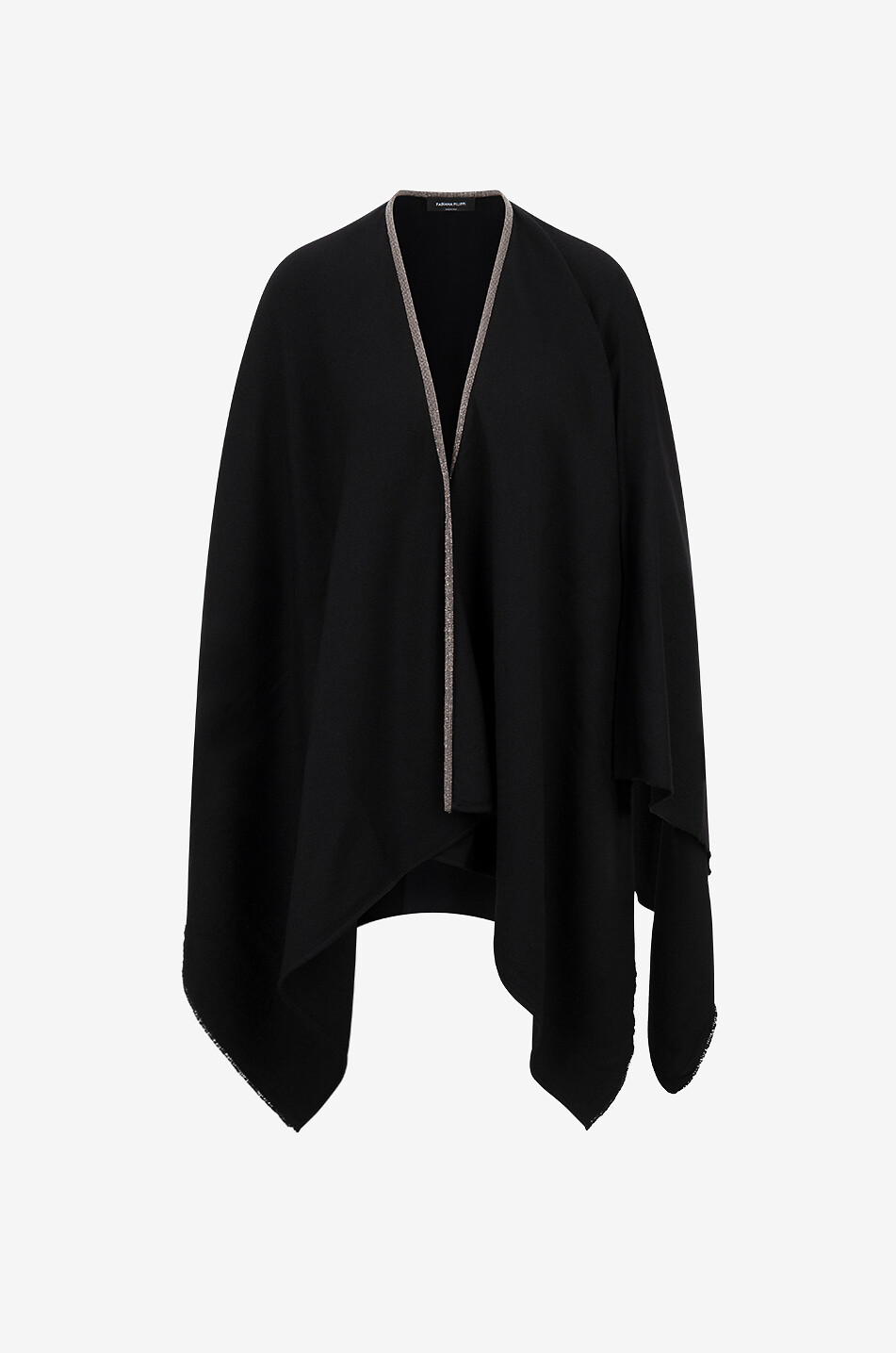 Diamanté detail fine-gauge knit wool cape