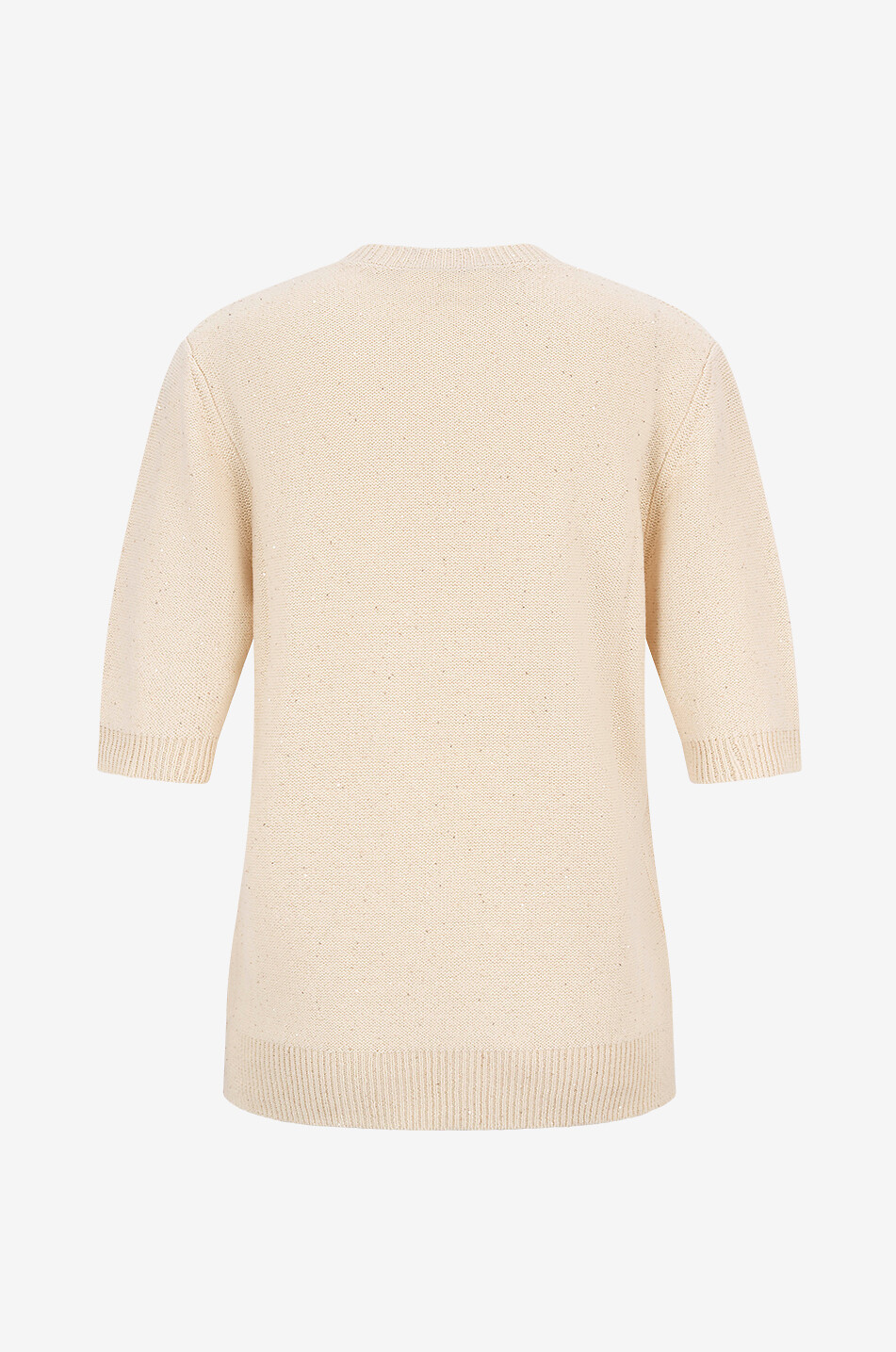 FABIANA FILIPPI Kurzarm-Baumwoll- und Leinenpullover mit Pailletten Damen HELLGELB 2