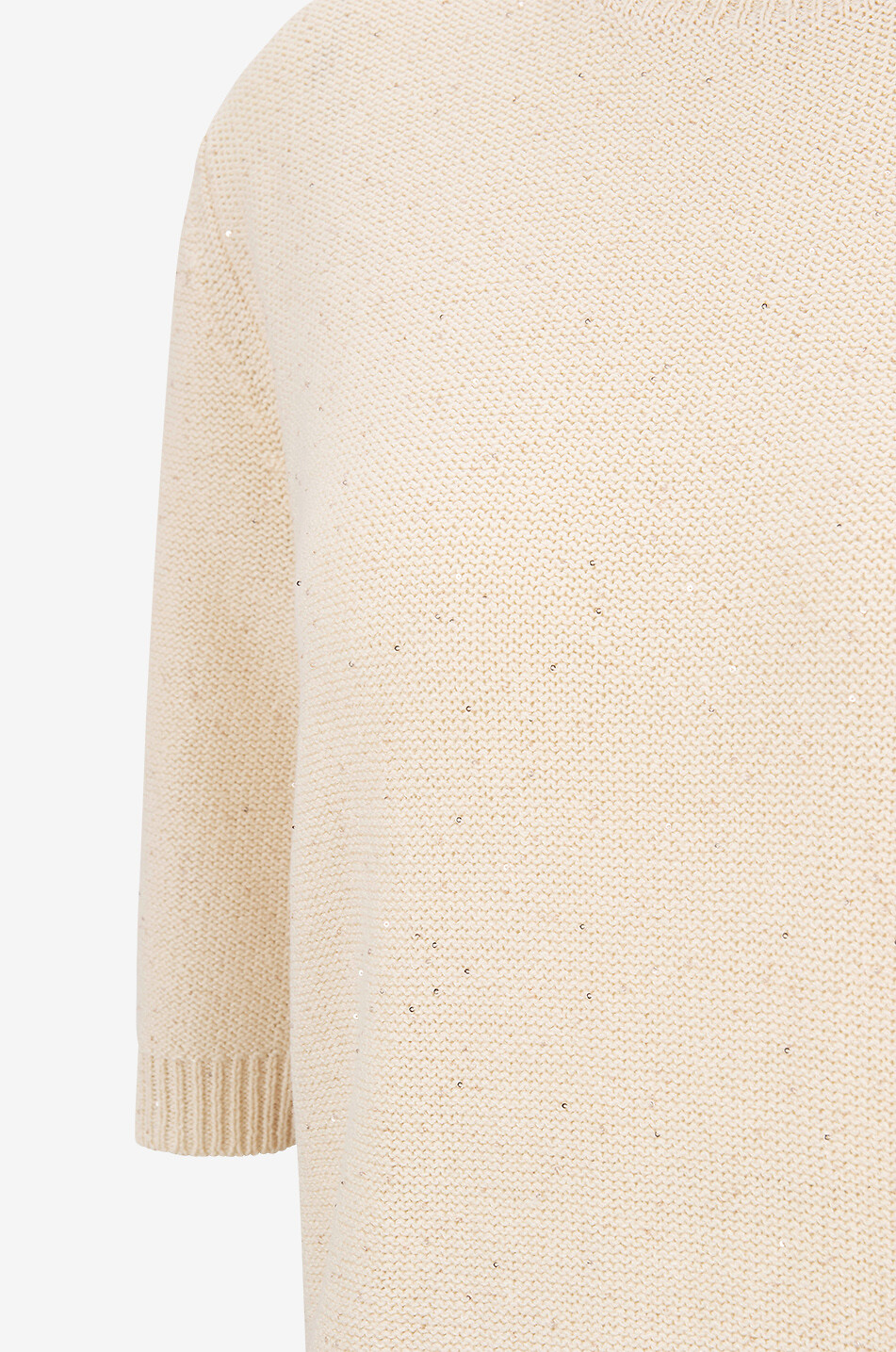 FABIANA FILIPPI Kurzarm-Baumwoll- und Leinenpullover mit Pailletten Damen HELLGELB 7