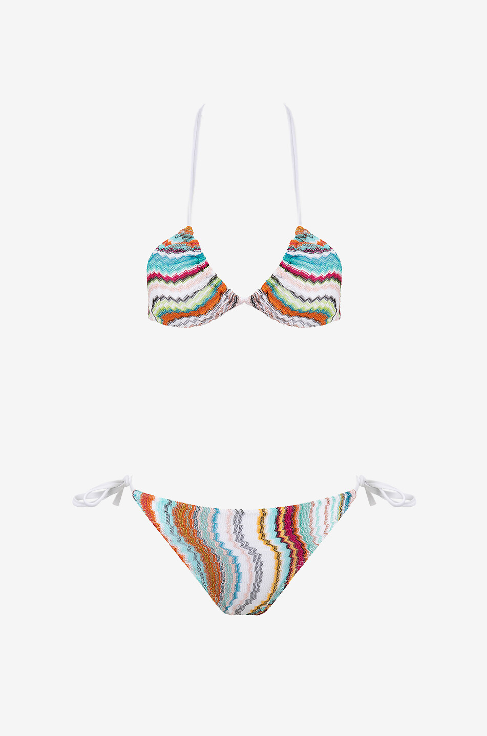 Bikini triangle en maille à motifs psychédéliques