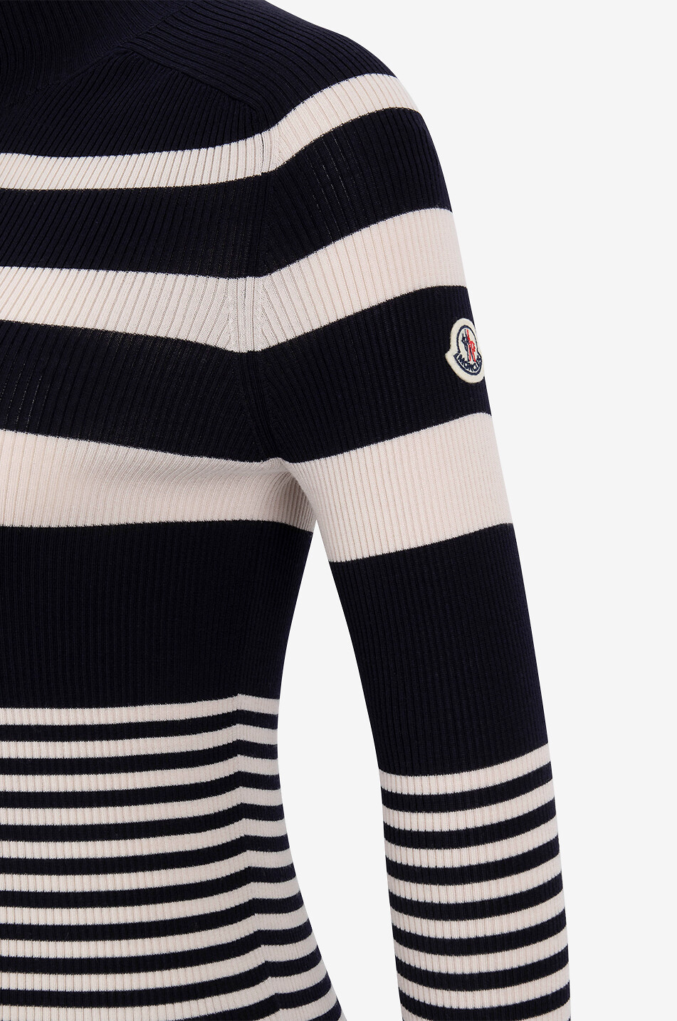 MONCLER Ribbed striped sheath jumper with stand-up collar Women MULTI COLOURED 3