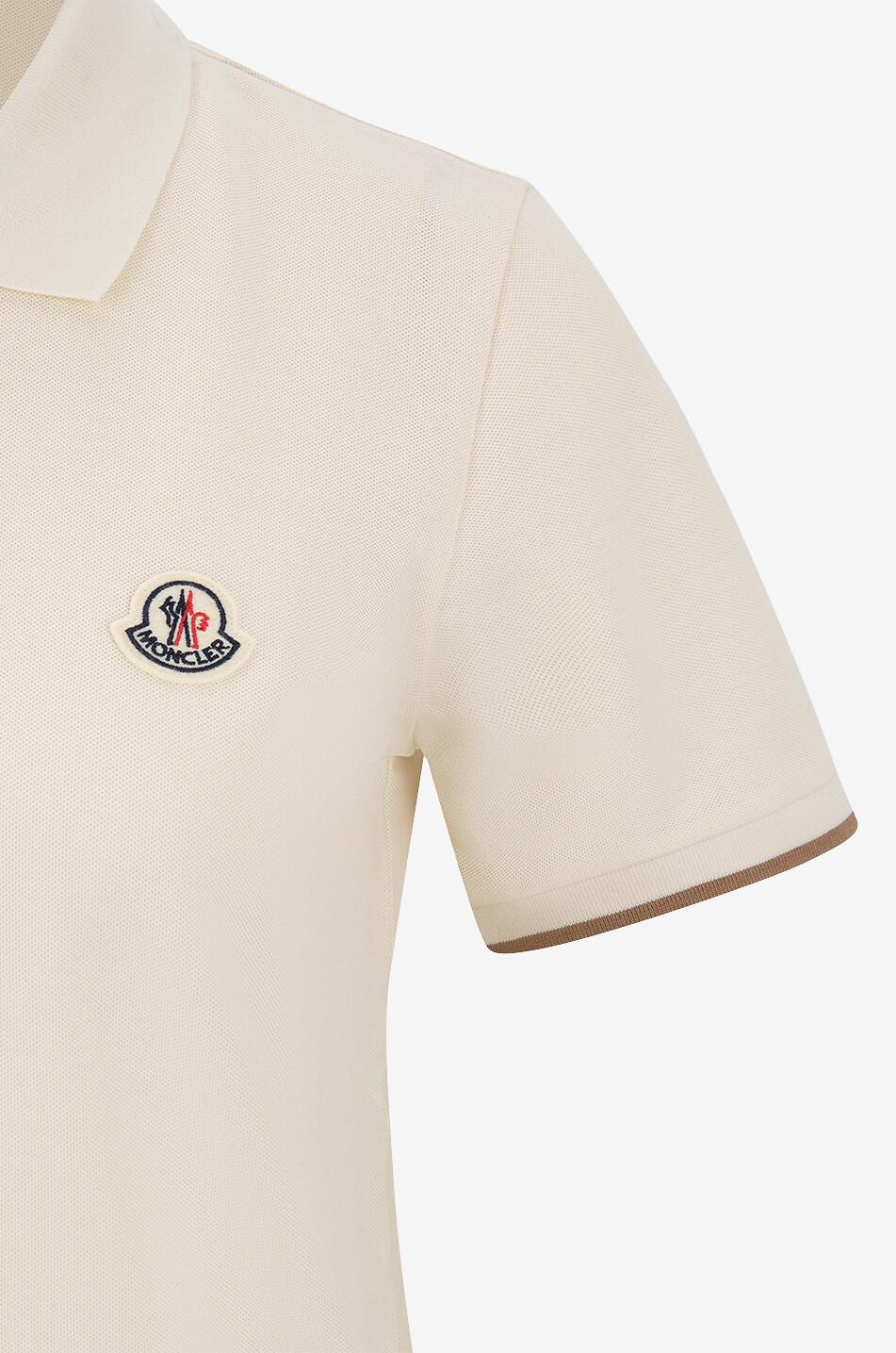MONCLER Short-sleeved cotton piqué polo shirt Women WHITE 3