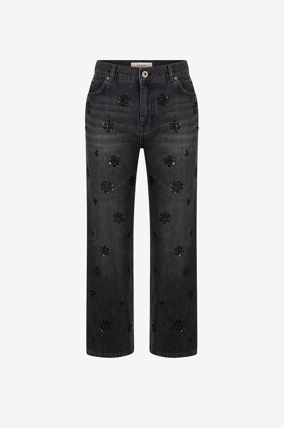 Jean large brodé de sequins Manetta