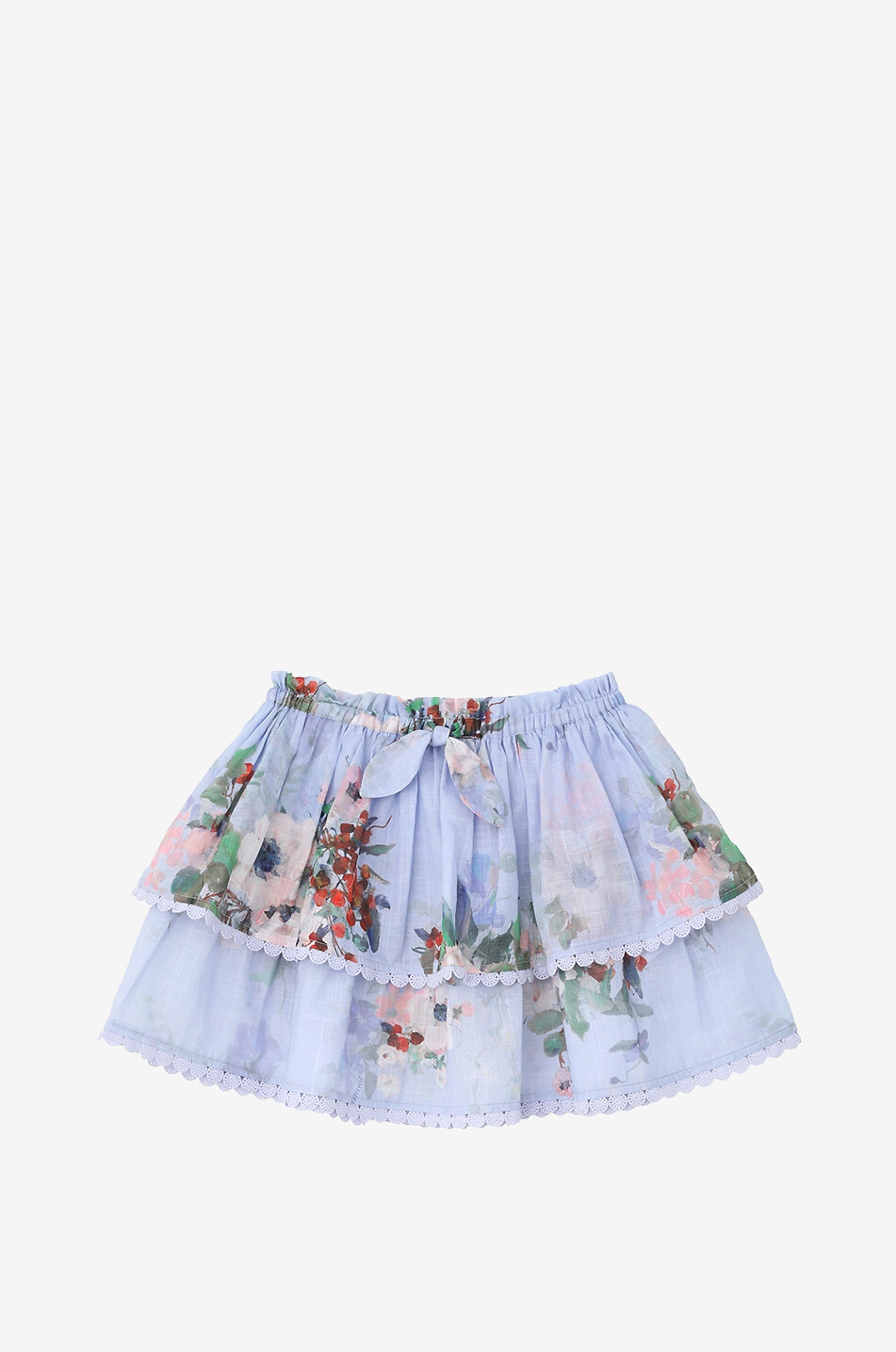 ZIMMERMANN Minijupe en coton fleuri fille Everley Fille BLEU CLAIR 1