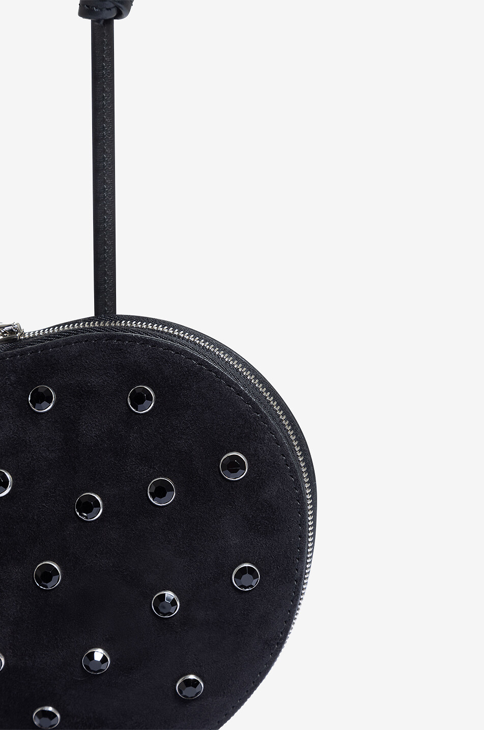 ALAÏA Le Coeur suede and rhinestone shoulder bag Women BLACK 5