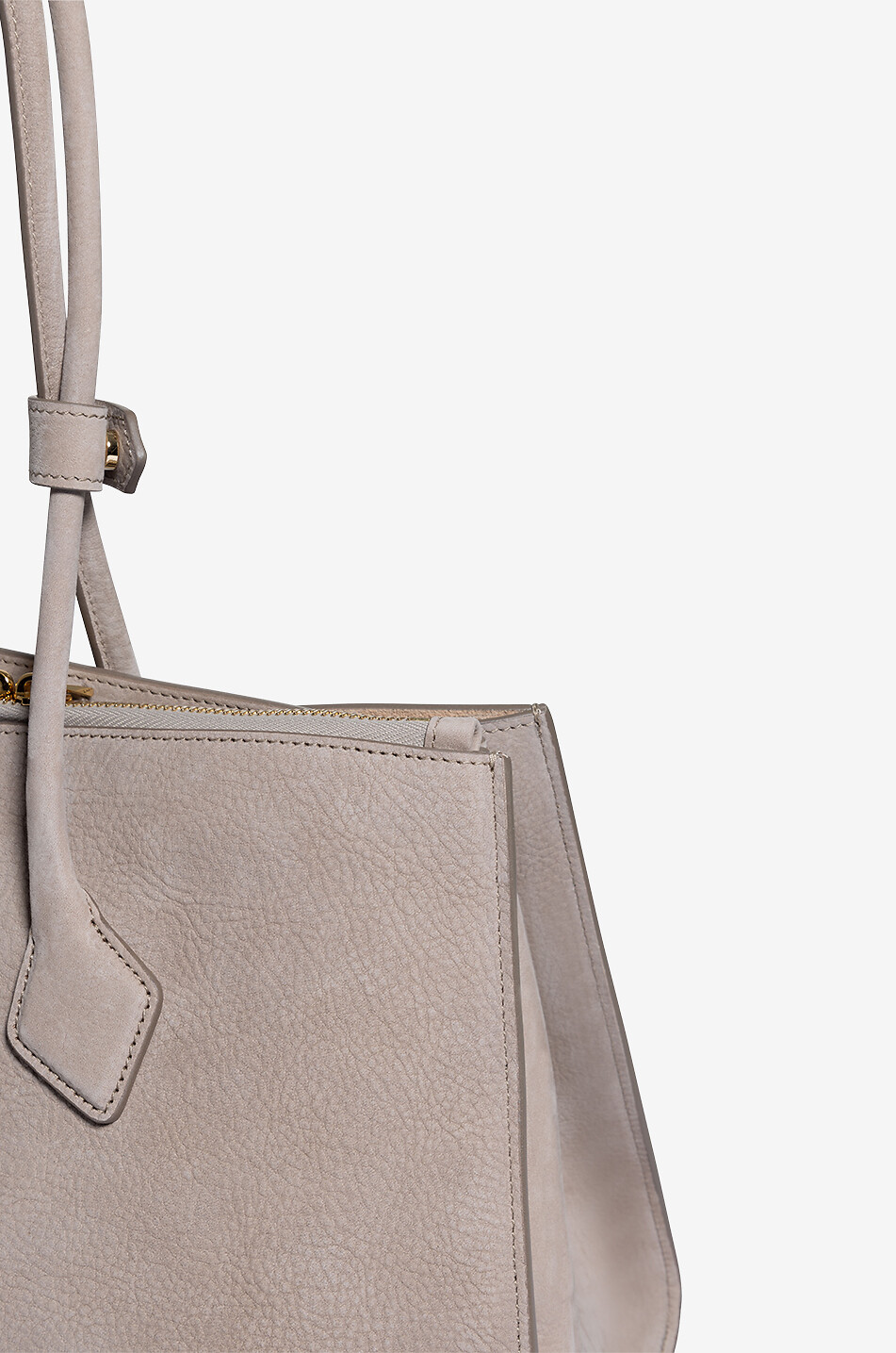 ALAÏA Sac cabas en cuir nubuck Le Teckel Tote Femme GRIS CLAIR 5