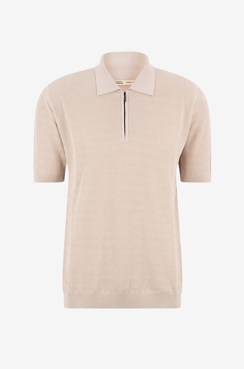 Polo à manches courtes en maille chevrons