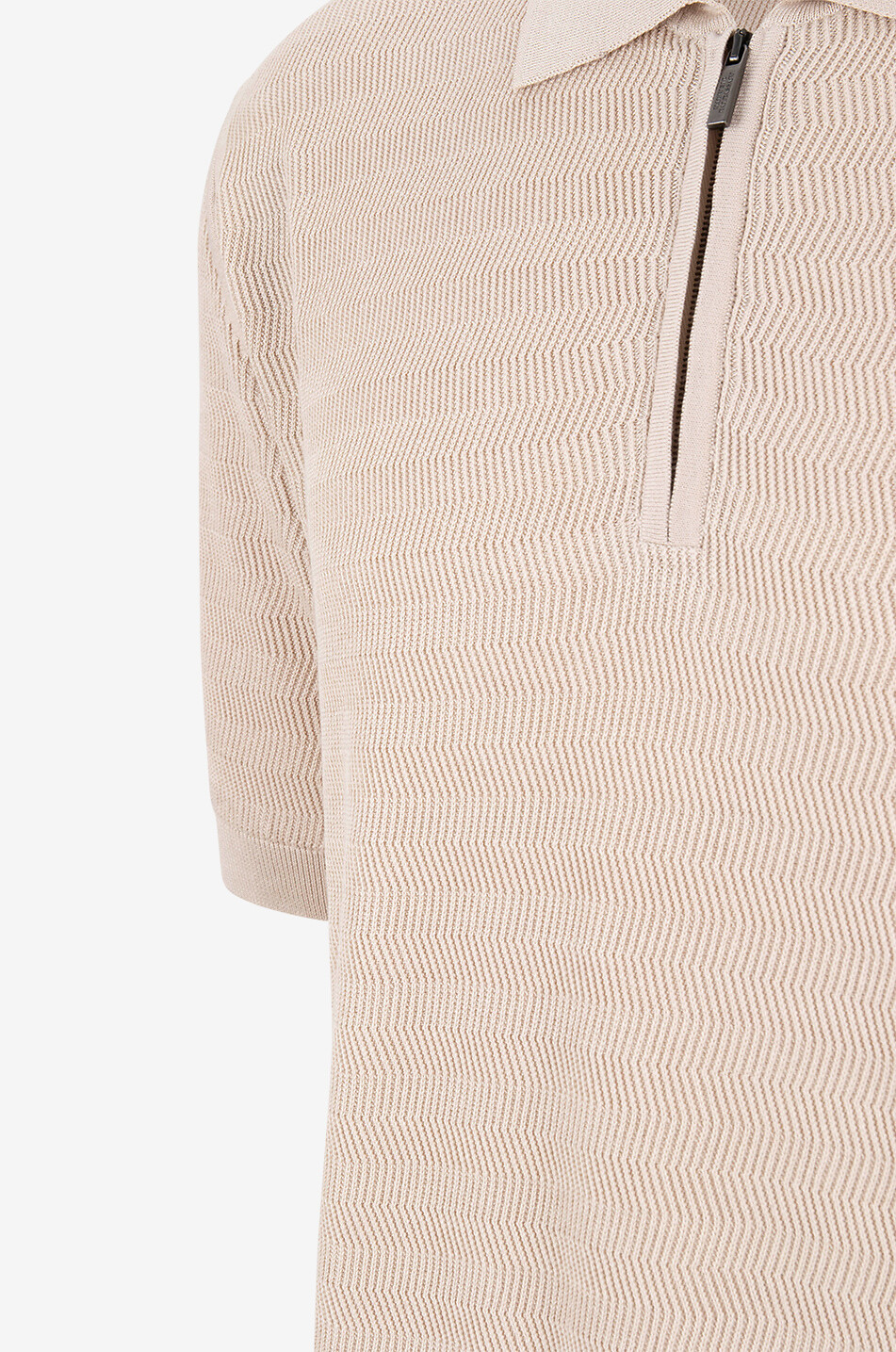 MAURIZIO BALDASSARI Polo à manches courtes en maille chevrons Homme BEIGE 3