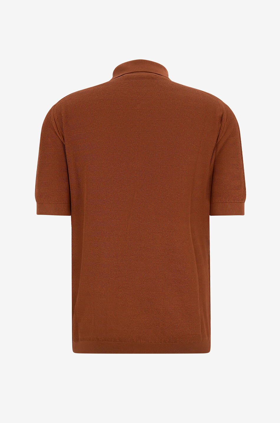 MAURIZIO BALDASSARI Polo à manches courtes en maille chevrons Homme MARRON MOYEN 2