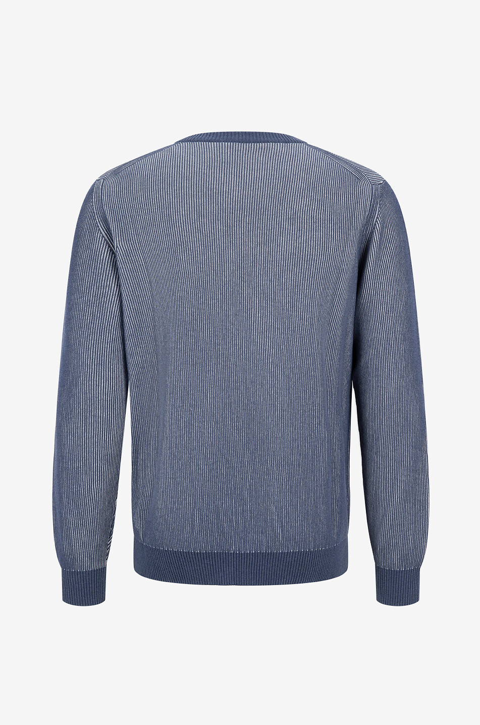 MAURIZIO BALDASSARI Pull à col rond côtelé effet bicolore Homme BLEU FONCE 2