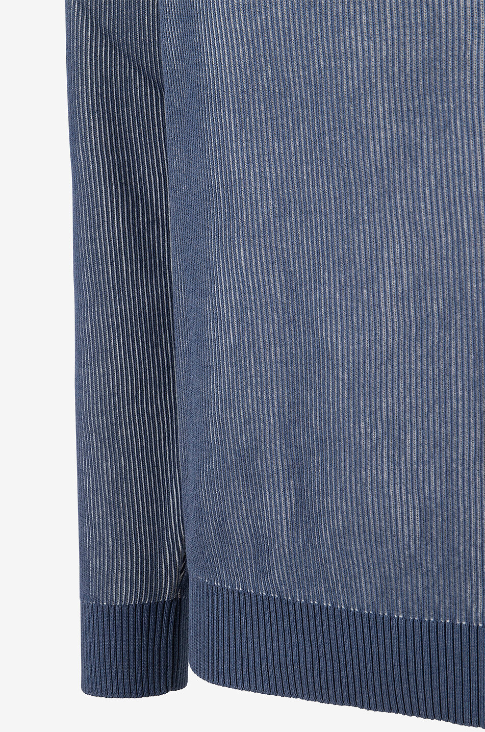 MAURIZIO BALDASSARI Pull à col rond côtelé effet bicolore Homme BLEU FONCE 3