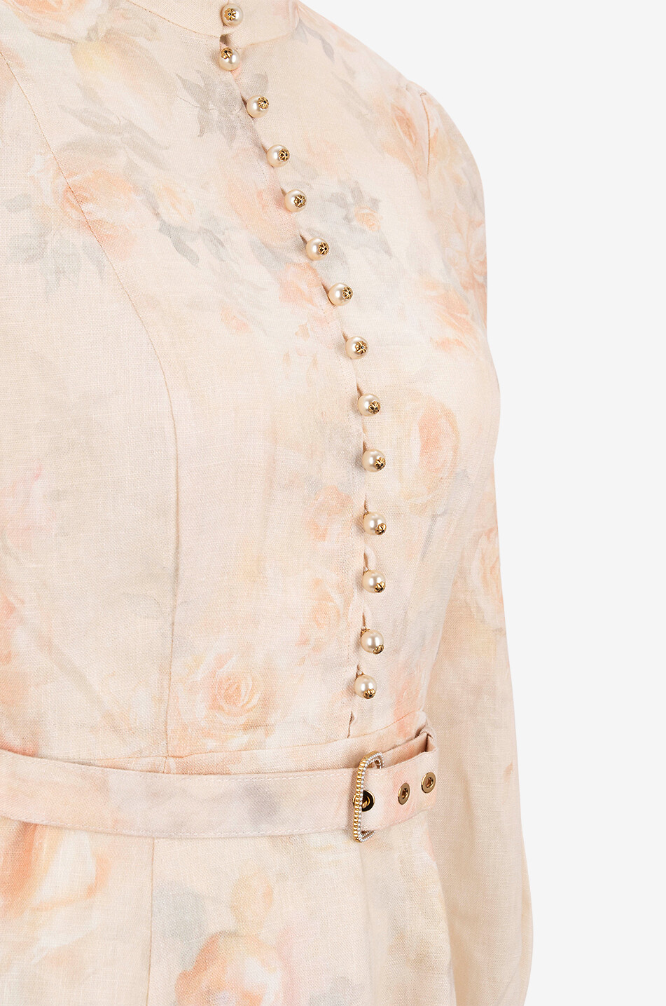 Midikleid aus Leinen Crush Buttoned Clara Floral