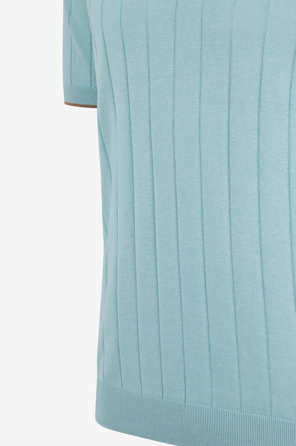 GRAN SASSO Silk fine-gauge rib knit short-sleeved polo shirt Men LIGHT GREEN 3