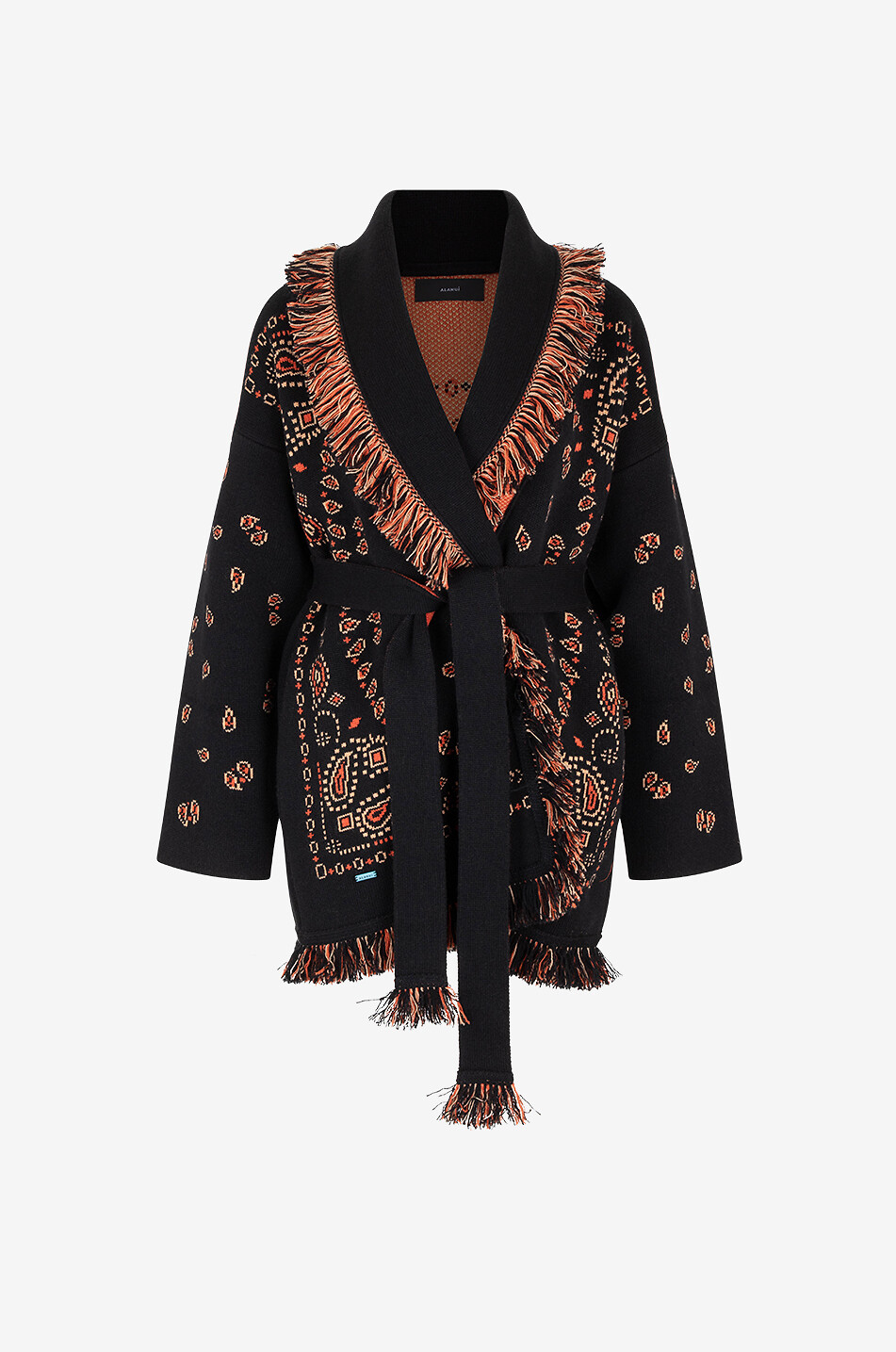 Bandana jacquard cashmere cardigan
