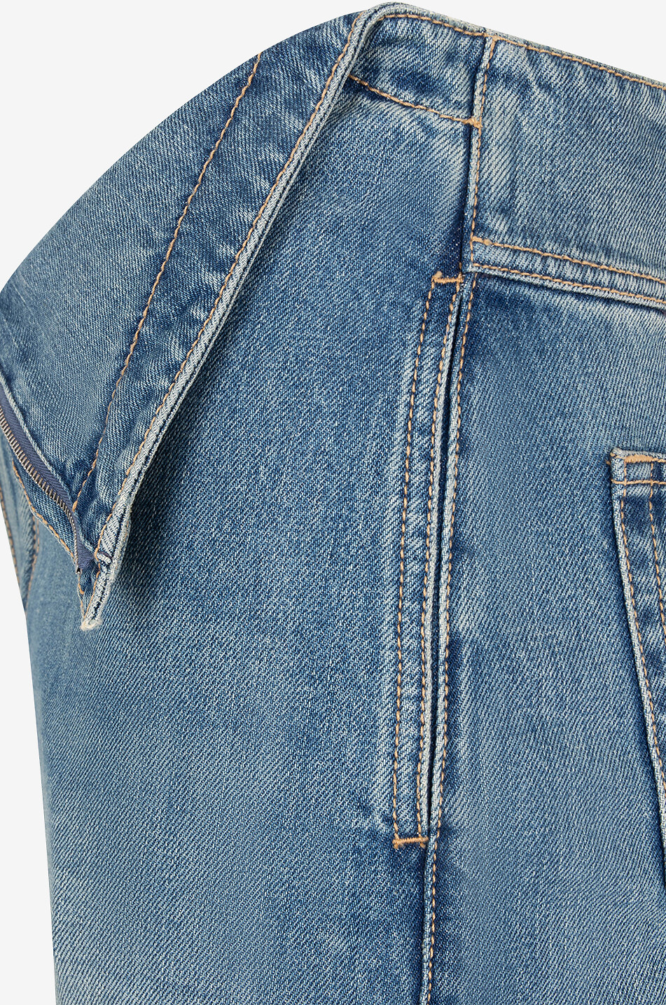 ALEXANDER McQUEEN Stone Washed fold over waist bootcut jeans Women BLUE 3