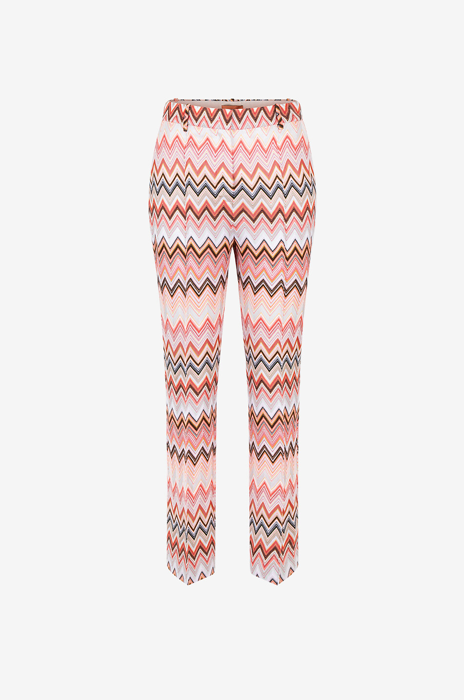 Pantalon droit en maille à chevrons