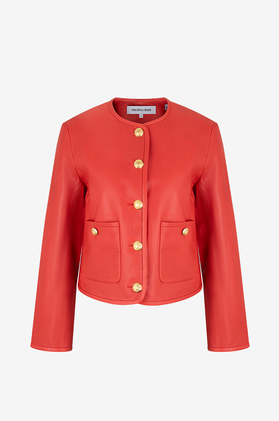 VERONICA BEARD Veste tailleur en cuir d'agneau Andrea Femme ROUGE 1