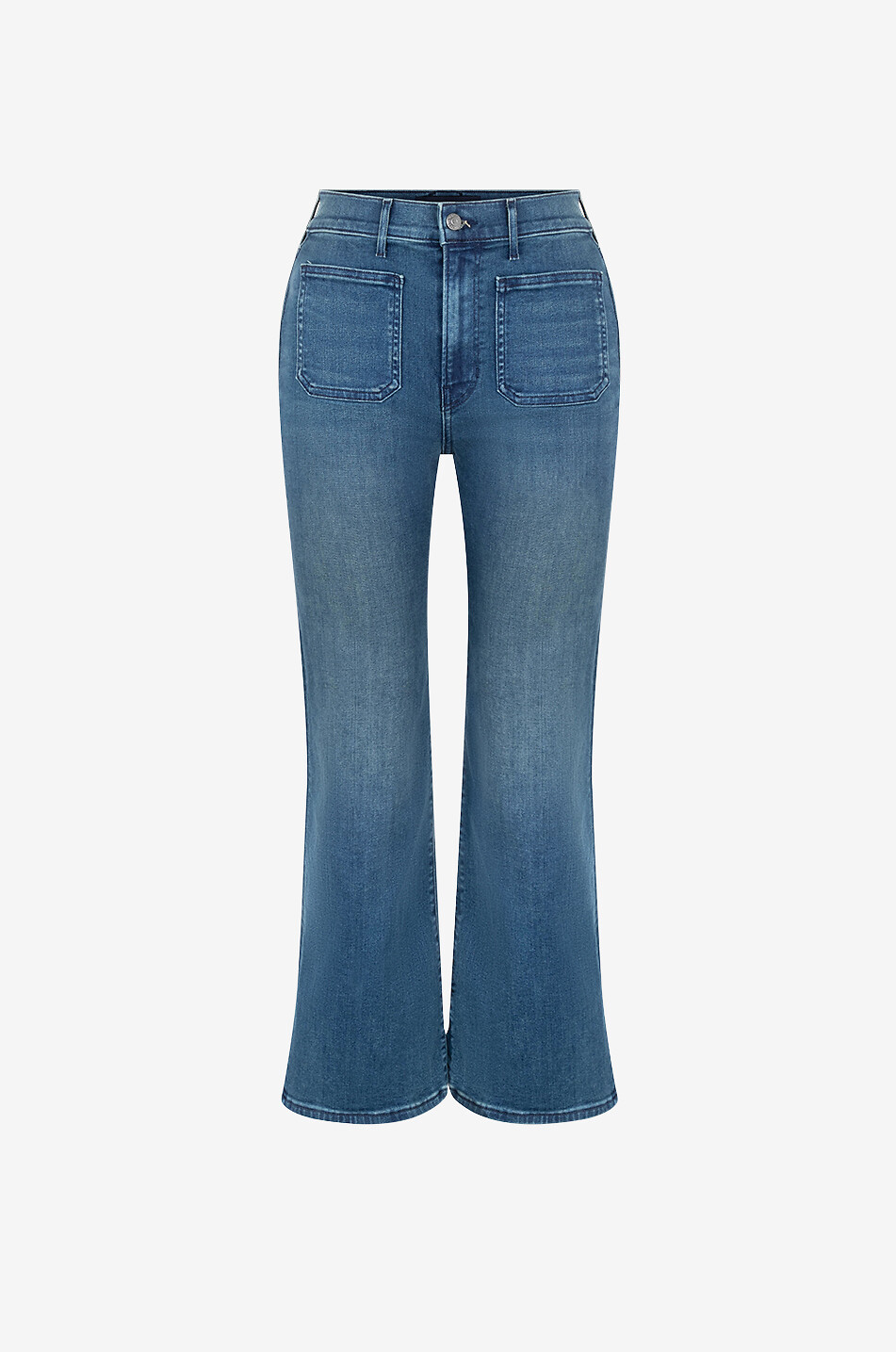 VERONICA BEARD Ausgestellte ausgewaschene Jeans Crosbie Loafer Damen BLAU 1