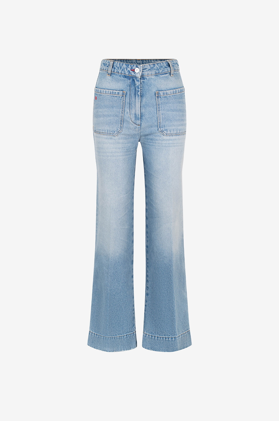 Alina Pale Blue Wash high-rise wide-leg jeans
