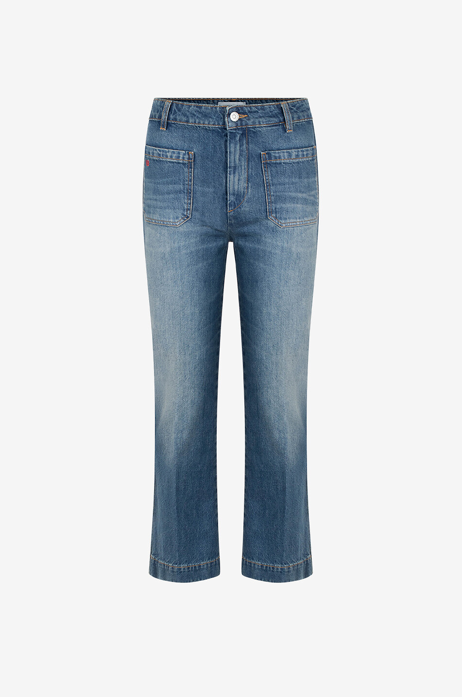 VICTORIA BECKHAM Alina Cropped Kick Mid Blue high-rise jeans Women BLUE 1