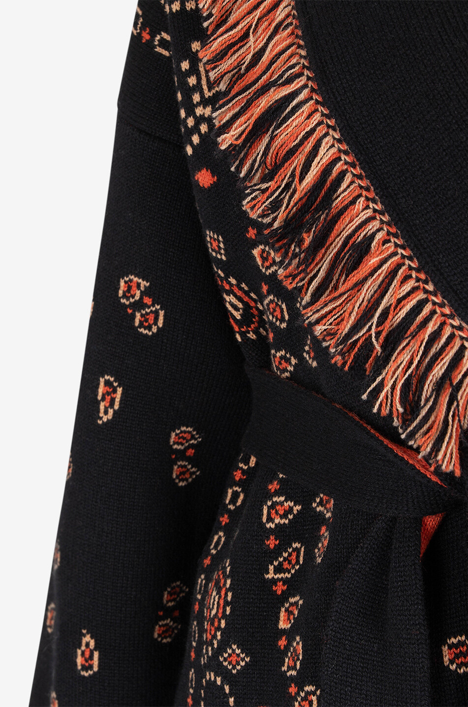 Bandana jacquard cashmere cardigan