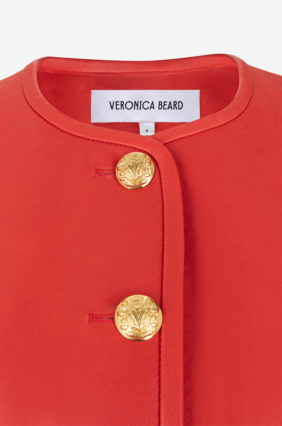 VERONICA BEARD Veste tailleur en cuir d'agneau Andrea Femme ROUGE 3