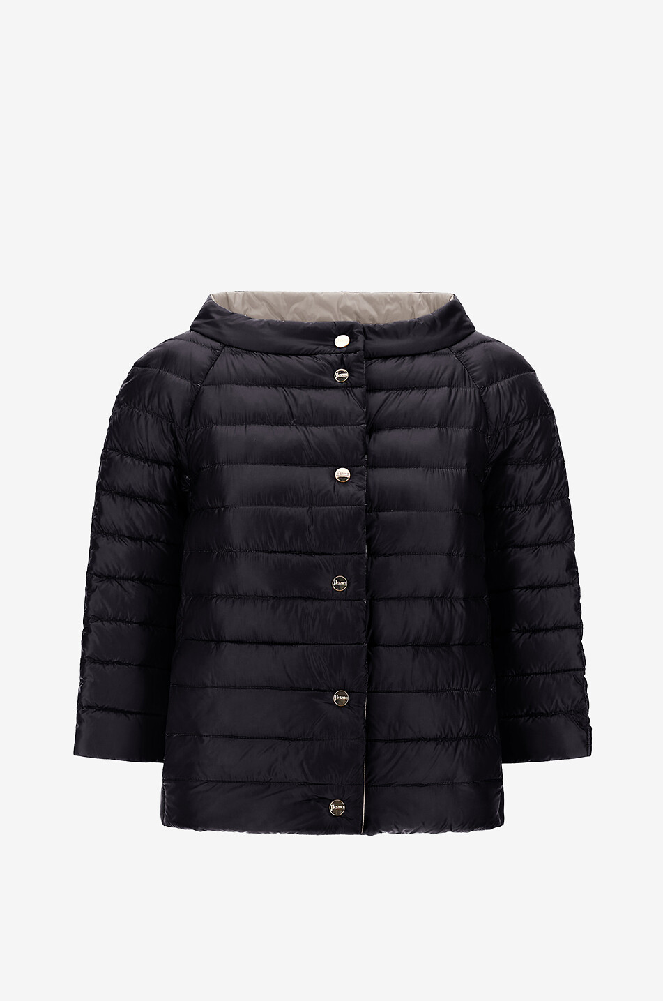 Wendbare kurze Daunenjacke mit 3/4-Ärmeln