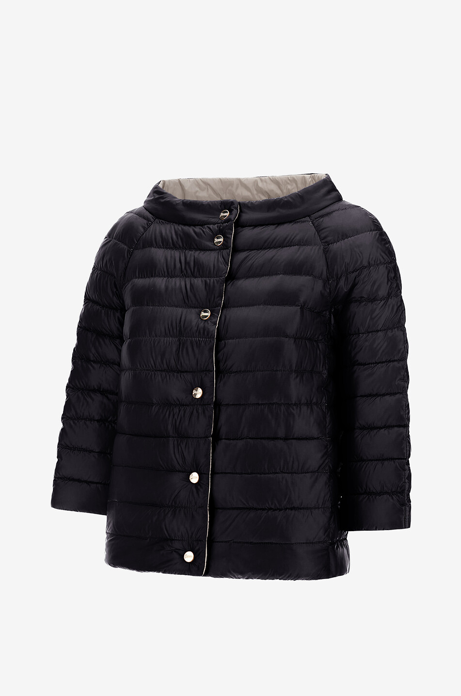 HERNO Wendbare kurze Daunenjacke mit 3/4-Ärmeln Damen SCHWARZ 7