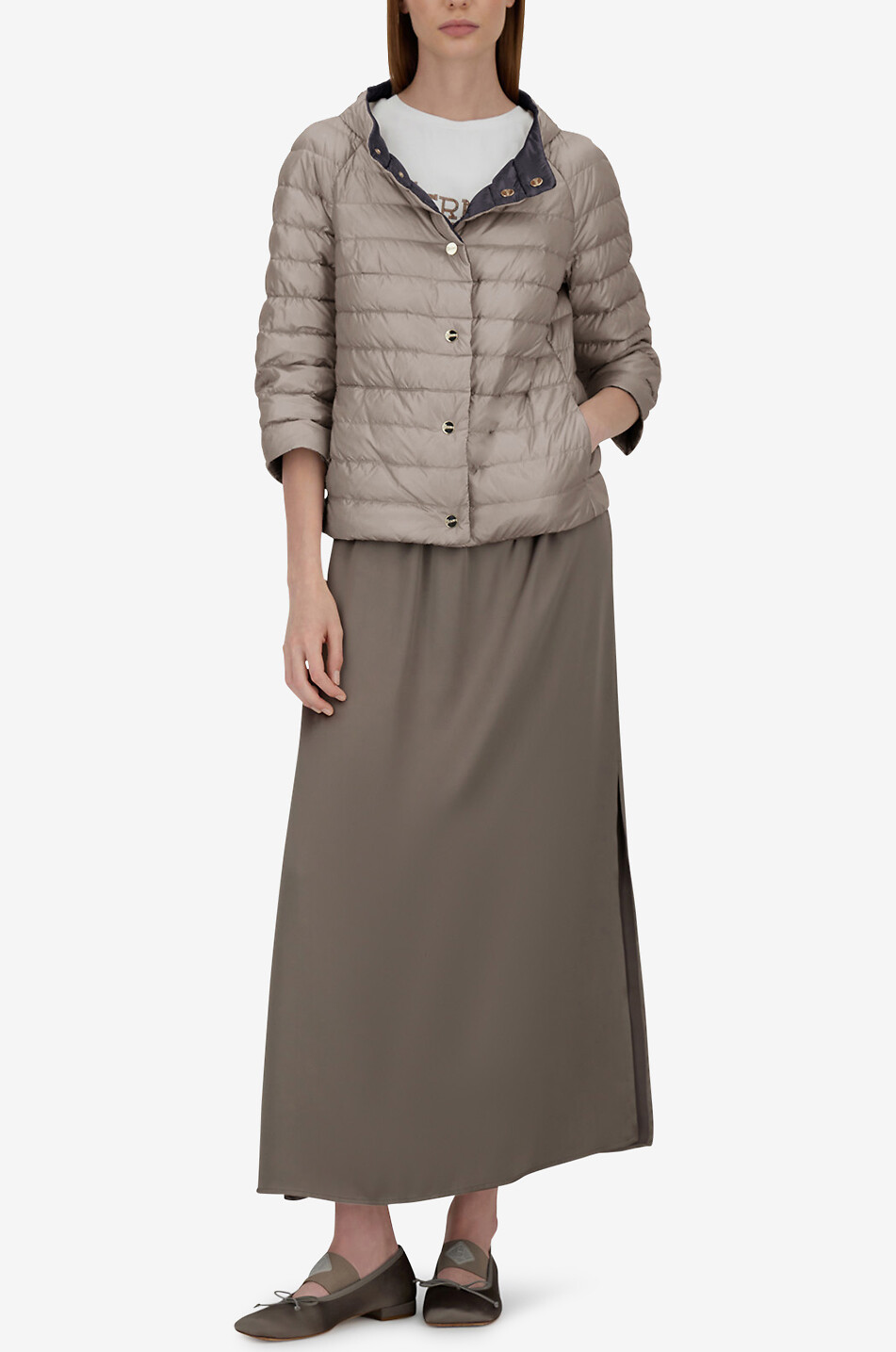HERNO Wendbare kurze Daunenjacke mit 3/4-Ärmeln Damen SCHWARZ 5