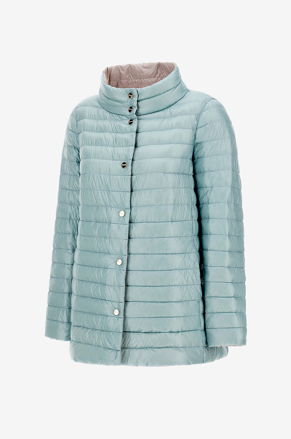 HERNO Reversible puffer jacket with stand-up collar Women LIGHT BROWN 4
