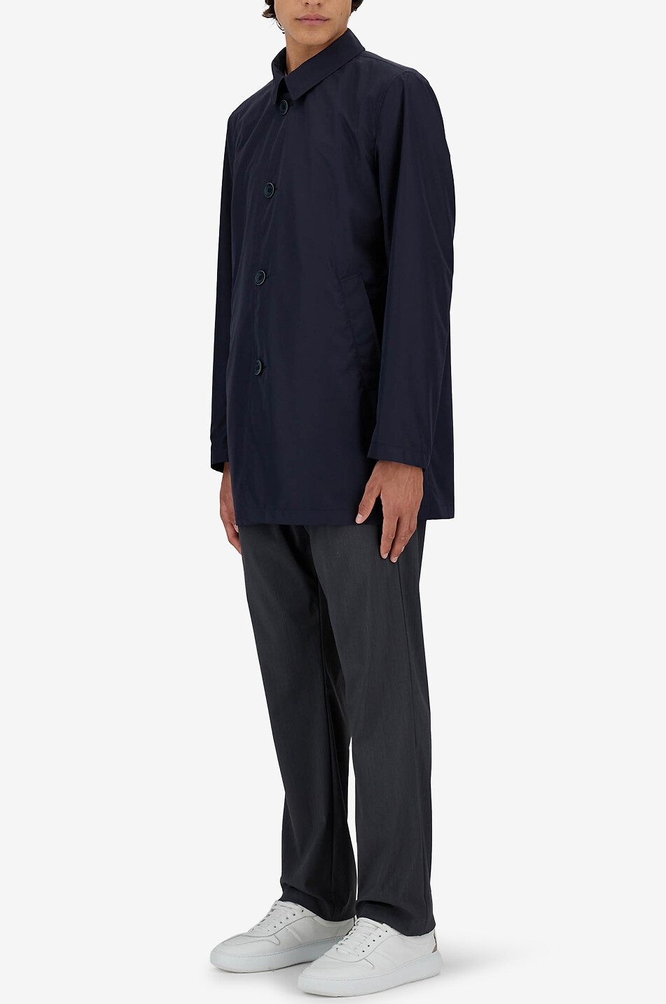 HERNO Imperméable à col chemise Homme BLEU FONCE 4