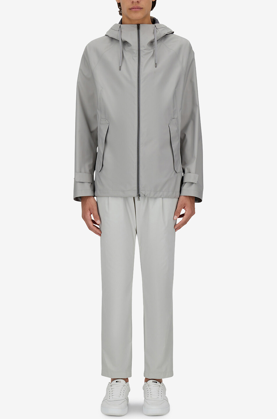 HERNO Veste coupe-vent à capuche Homme GRIS CLAIR 2