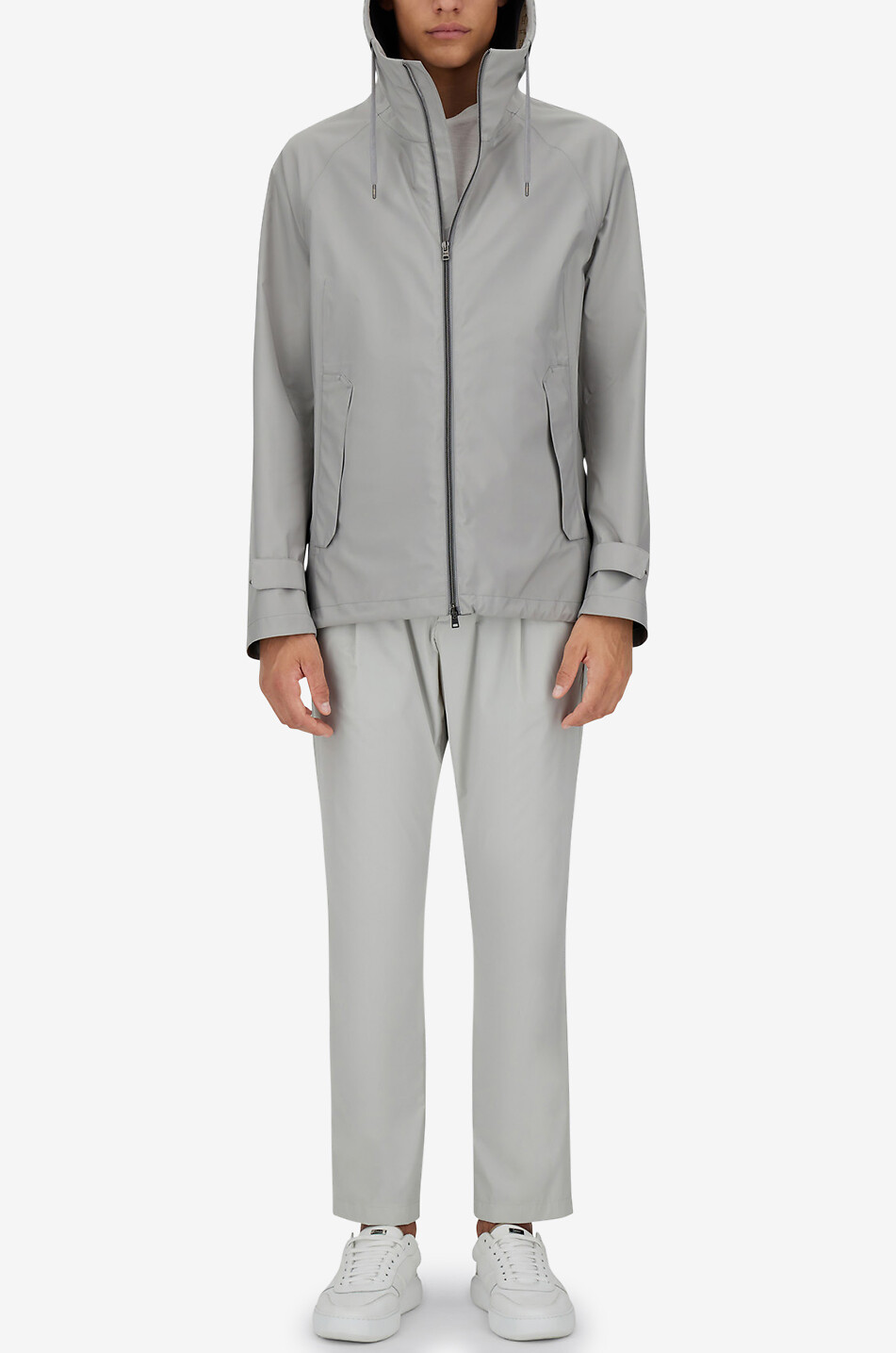 HERNO Veste coupe-vent à capuche Homme GRIS CLAIR 5