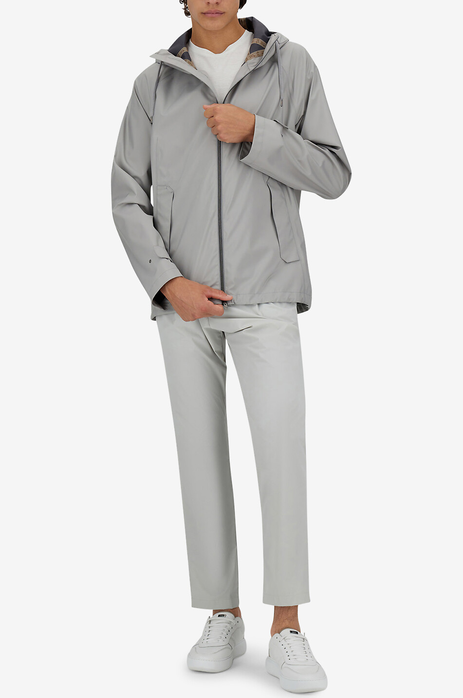 HERNO Veste coupe-vent à capuche Homme GRIS CLAIR 6