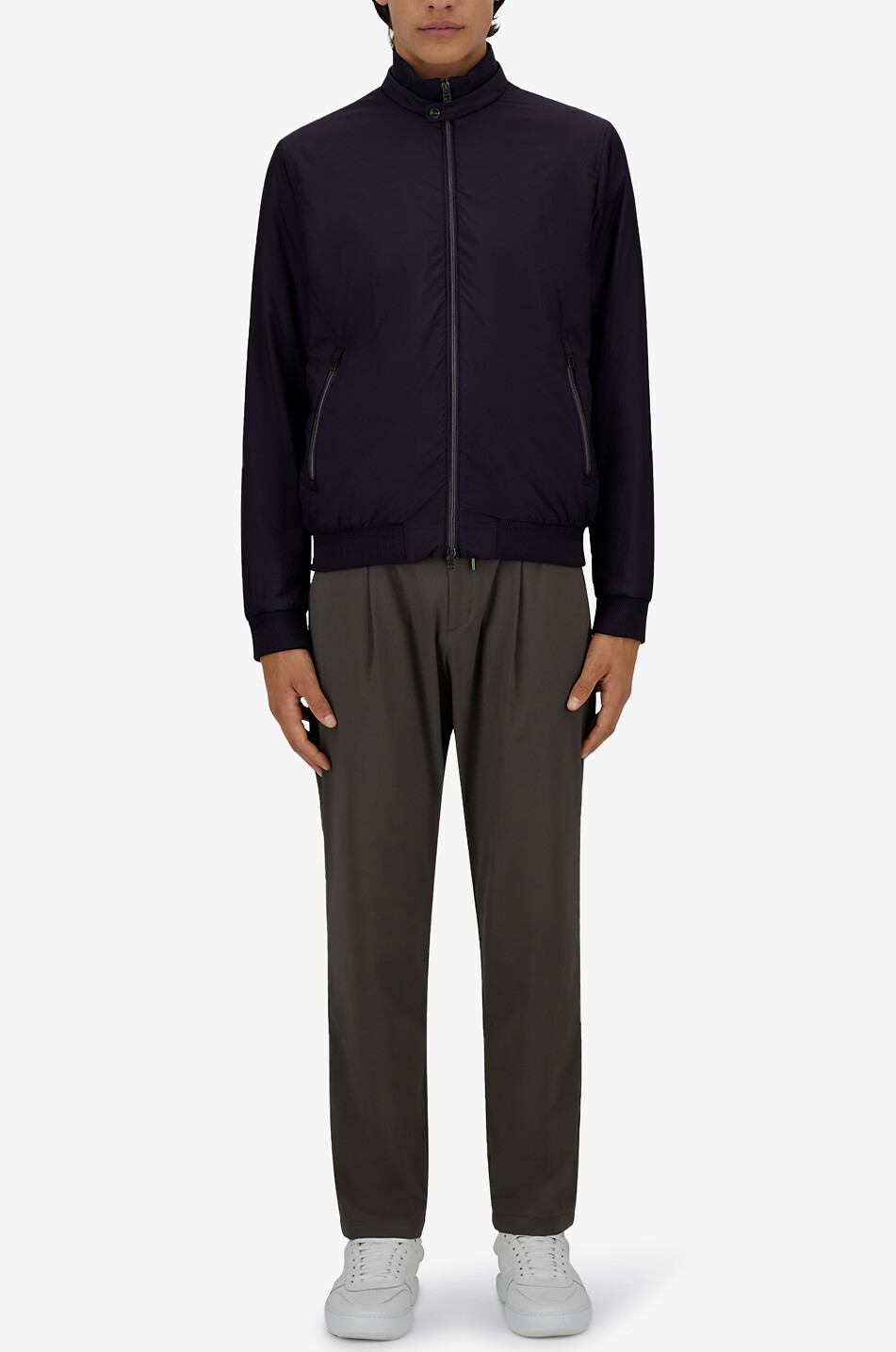 Bomber jacket with high collar