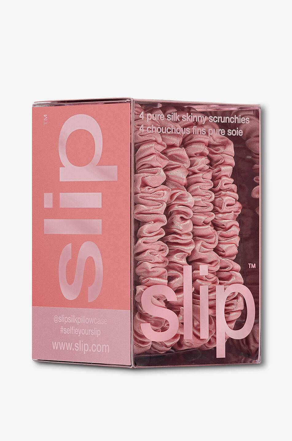 SLIP 4er-Set Seidenhaargummis Slip Pure Skinny Rose Unisex ROSA 5