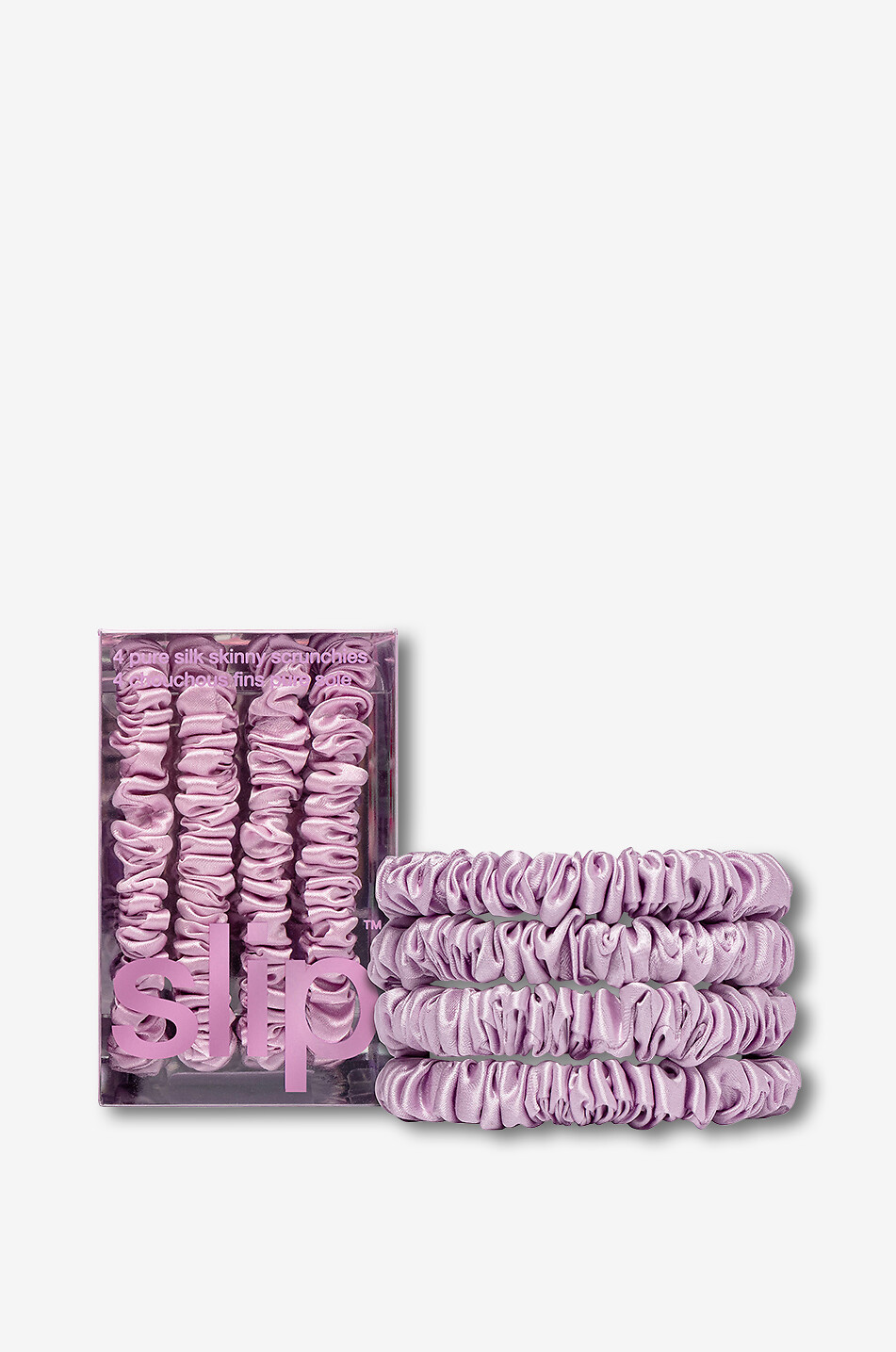 SLIP Slip Pure Skinny Wildflower set of 4 silk scrunchies Unisex LIGHT PURPLE 1