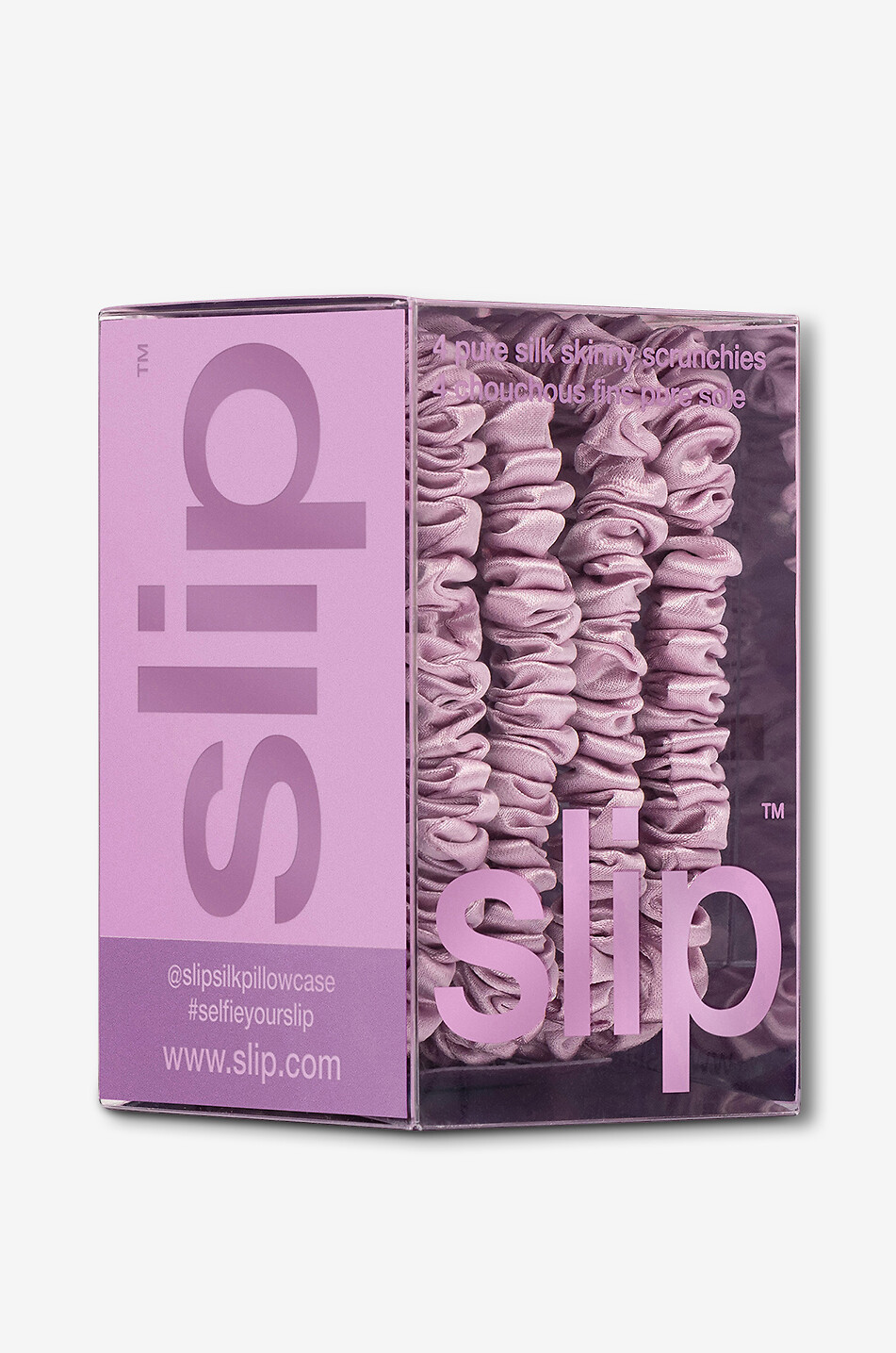 SLIP Slip Pure Skinny Wildflower set of 4 silk scrunchies Unisex LIGHT PURPLE 5