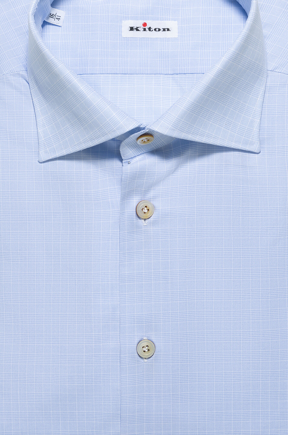 KITON Checked cotton long-sleeved shirt Men LIGHT BLUE 2